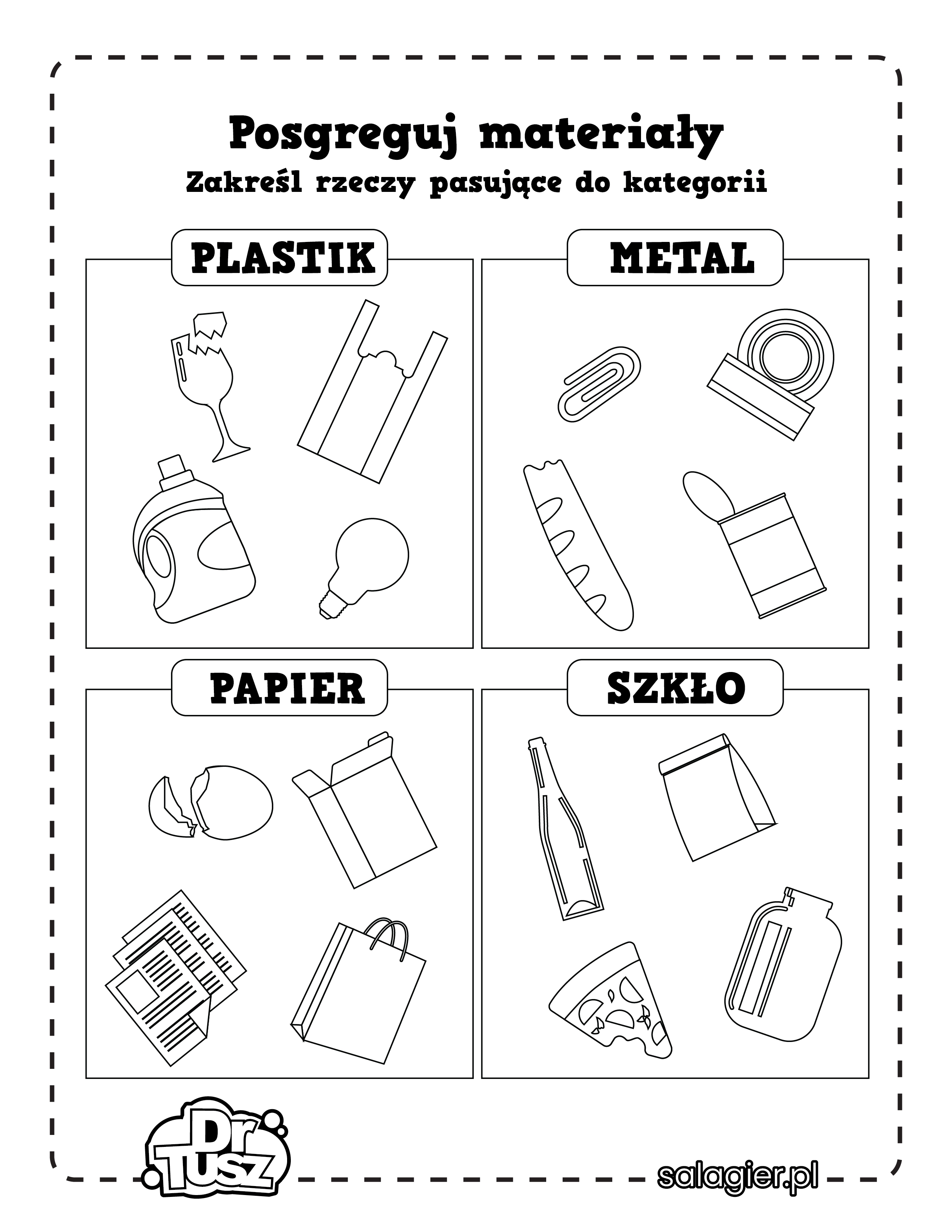 Posegreguj materiały ,,Recykling