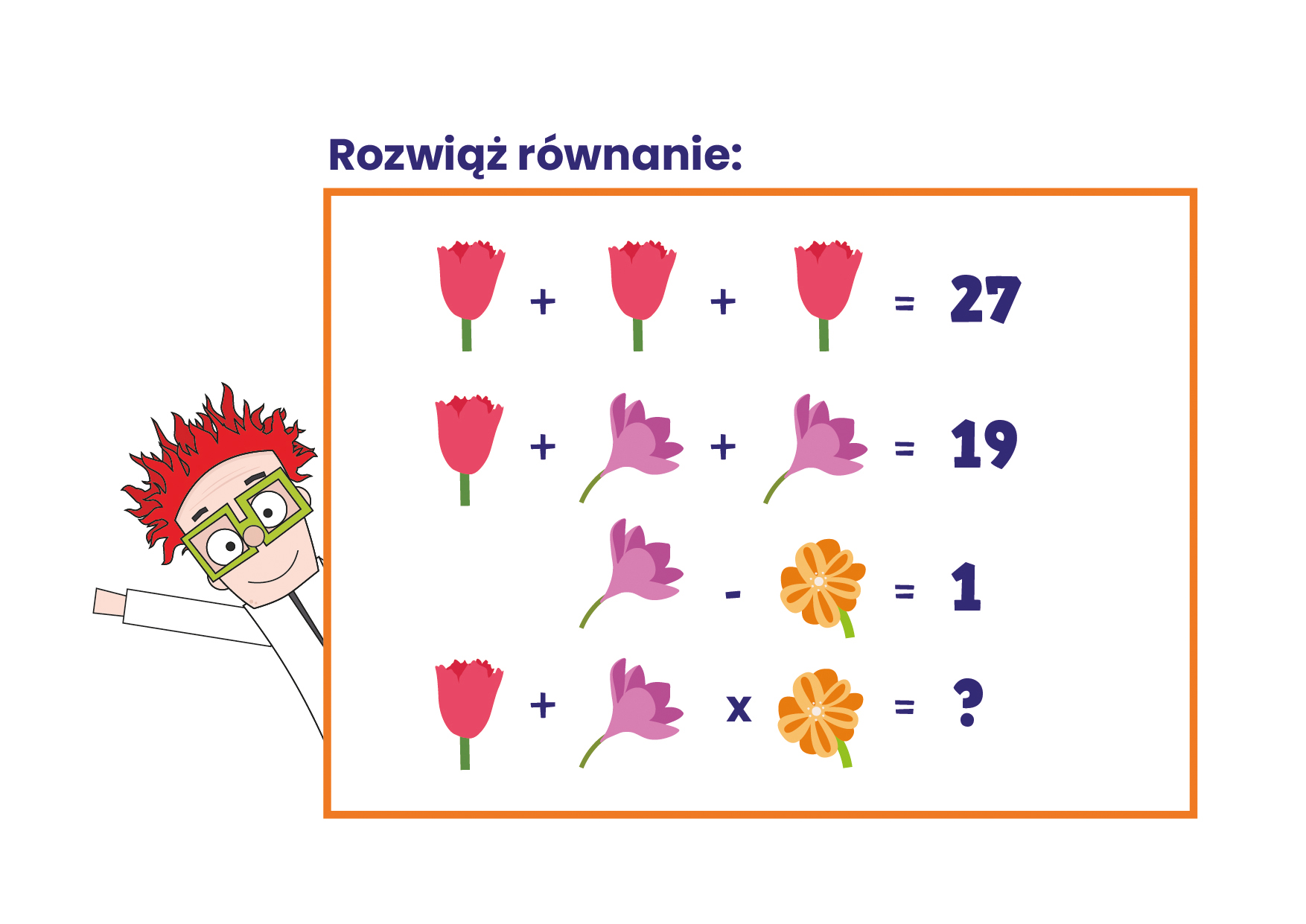 równanie obrazkowe kwiaty