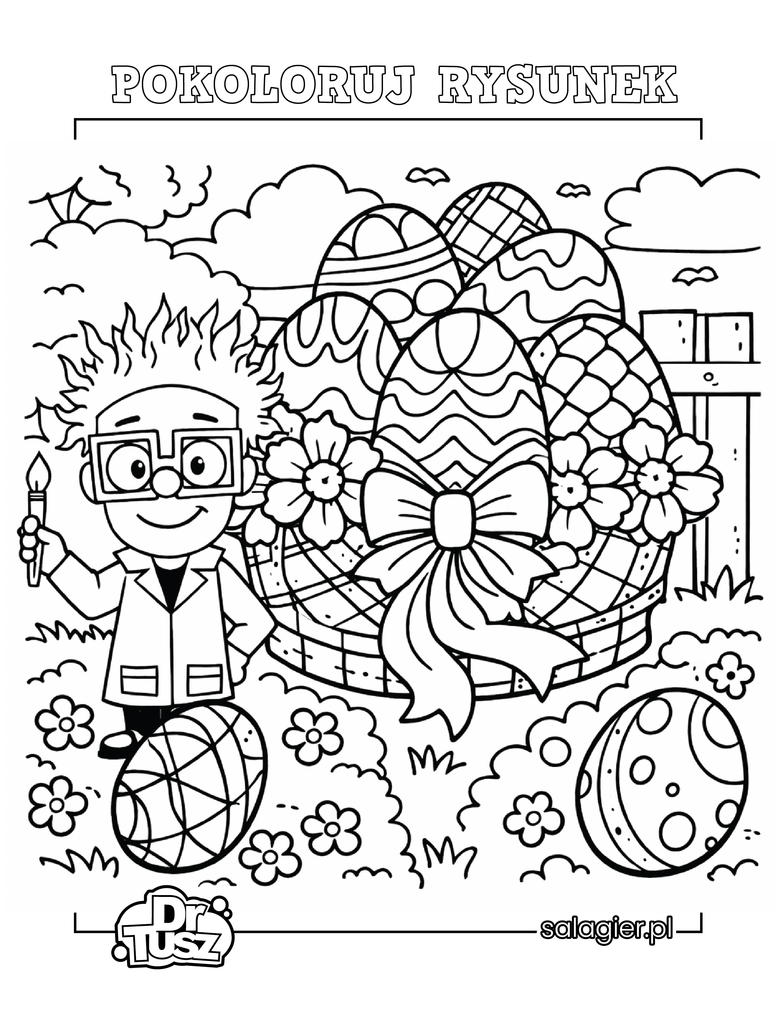 Kolorowanka ,,Wielkanocne Pisanki