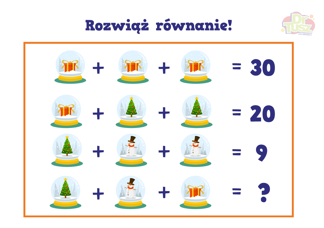 Łamigłówka matematyczna zimowa
